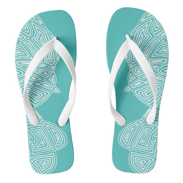 Scribbleprint Waves Flip Flops (Footbed)