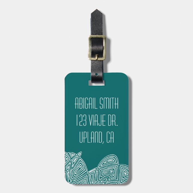 Scribbleprint Waves Luggage Tag (Front Vertical)