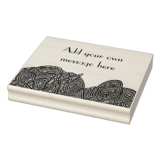 Scribbleprint Waves Personalized Rubber Stamp