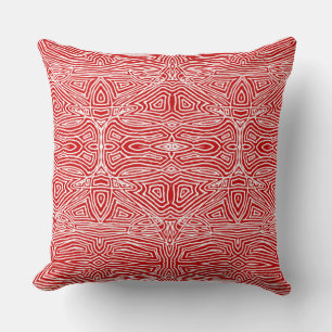 Scribbleprints Red Throw Pillow
