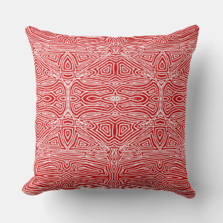 Scribbleprints Red Throw Pillow