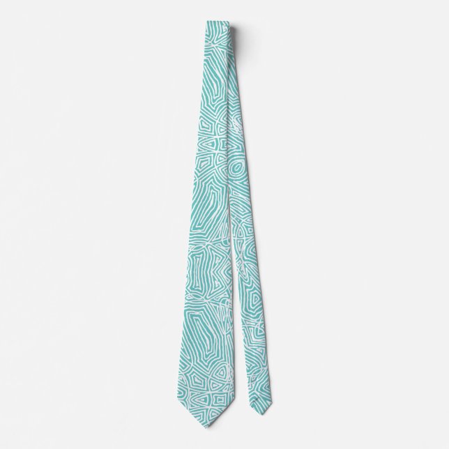 Scribbleprints Teal Neck Tie (Front)