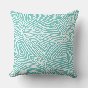 Scribbleprints Teal Throw Pillow