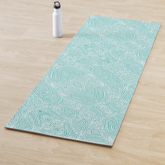 Scribbleprints Teal Yoga Mat (In Situ)