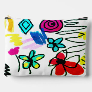 Scribbles Abstract Digital Art Accessory Pouch
