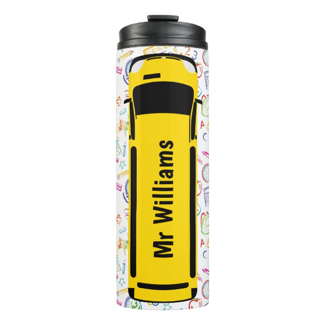Scribbles School Bus Thermal Tumbler (Front)