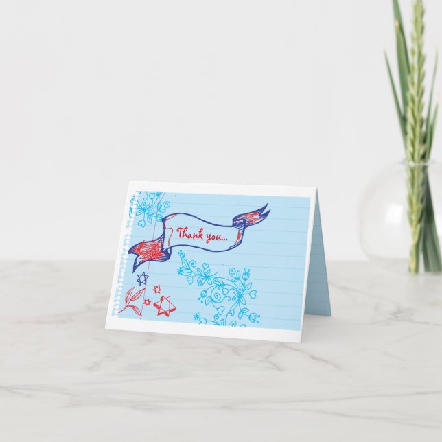 SCRIBBLES sur NOTEPAPER Carte de remerciements pli (Devant)