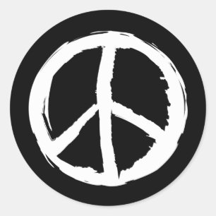 scribbly PEACE SIGN   Classic Round Sticker