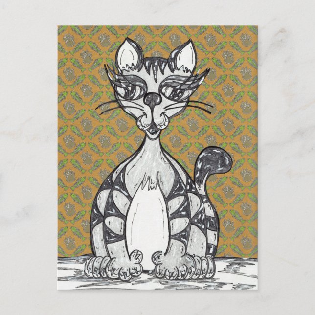 Scribby Cat 21 Postcard (Front)