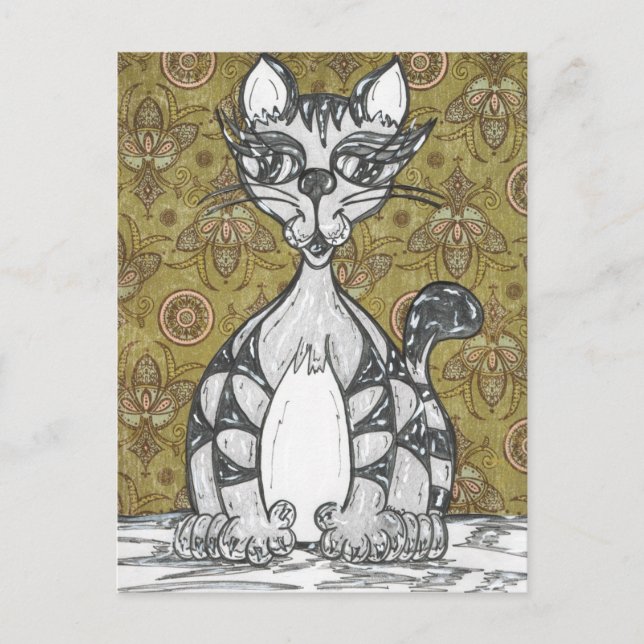 Scribby Cat 4 Postcard (Front)