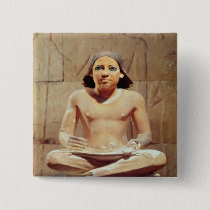 Scribe seated cross-legged 2 inch square button