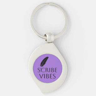 Scribe Vibes Purple Writers Authors Poets Keychain