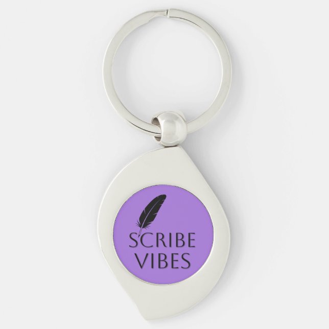 Scribe Vibes Purple Writers Authors Poets Keychain (Front)
