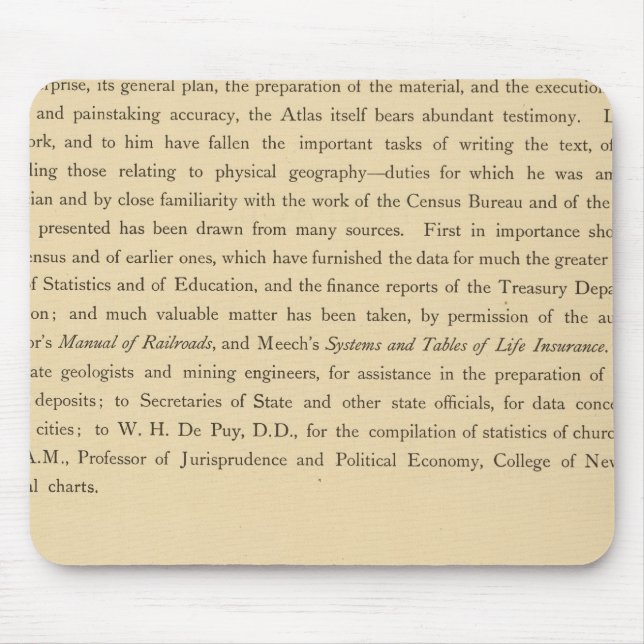 Scribner's statistical atlas mouse pad (Front)