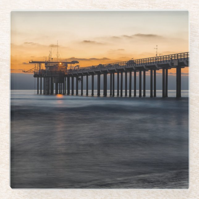 Scripps Pier Glass Coaster (Front)
