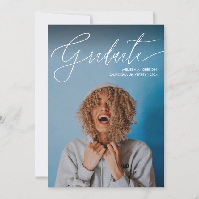  Script 2 Photo Graduation Announcement (Front)