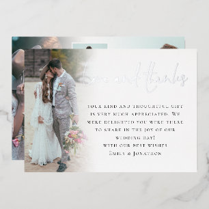Script 6 Photos Wedding Thank You Luxury Foil Card