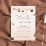 Script A Baby is Brewing Pink Coffee Baby Shower Invitation<br><div class="desc">Surprise your loved ones with this stylish baby shower invitation,  featuring pretty watercolor coffee and editable details. Easily customize it by clicking on the "personalize" option.</div>