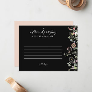 Script Advice & Wishes Graduate Wildflower Black Card
