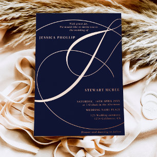 Script ampersand calligraphy wedding rose gold