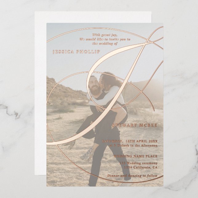 Script ampersand photo calligraphy wedding (Front/Back)