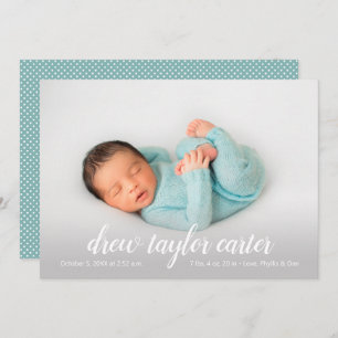 Script Baby Photo Birth Announcement