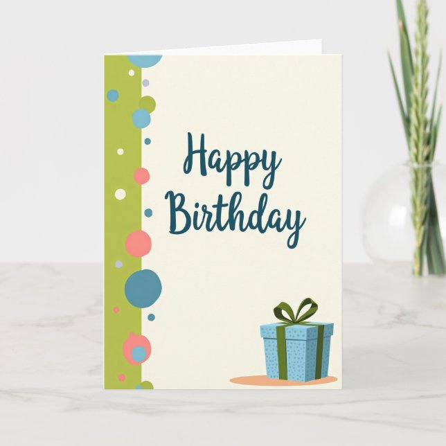 Script Birthday Circles Card (Front)