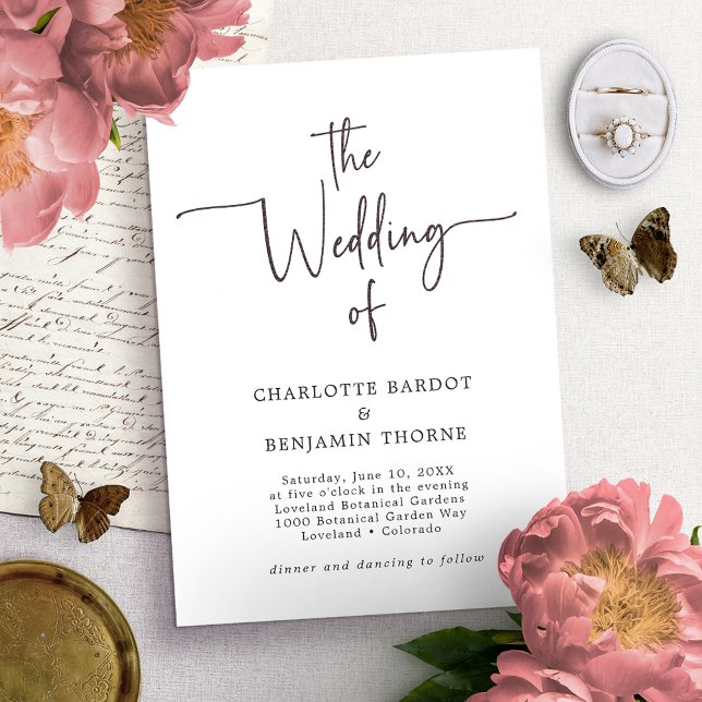 Script Black and White Wedding Invitation (Creator Uploaded)