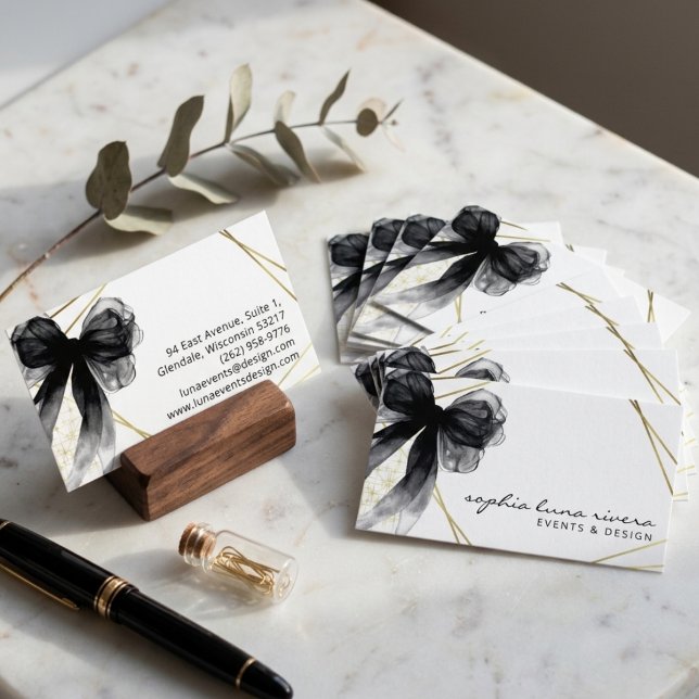 Script Black Bow Gold Luxury Branding Card (Script Black Bow Gold Luxury Branding Card)