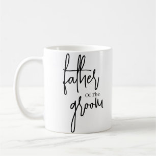 Script Black father of the groom wedding  Coffee Mug