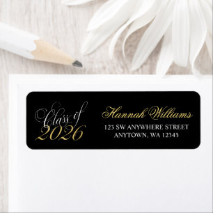 Script Black Gold 2024 Graduation Return Address