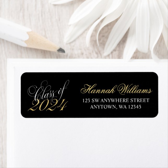 Script Black Gold 2024 Graduation Return Address (Insitu)