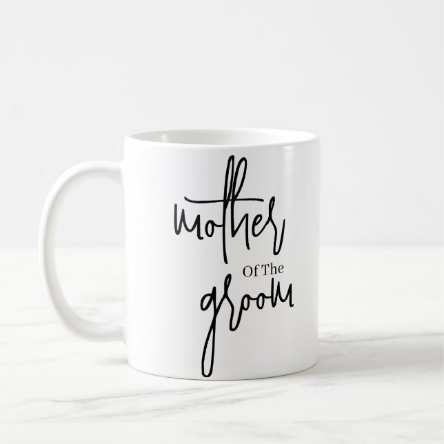 Script Black mother of the groom wedding  Coffee Mug (Left)