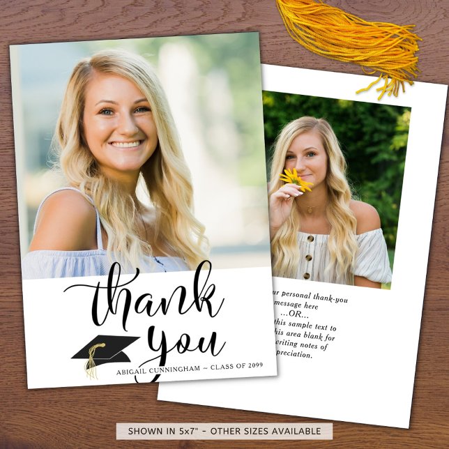 Script Black White 2 Photo Graduation Thank You (Creator Uploaded)