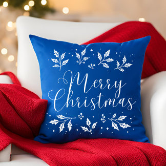 Script blanc moderne Joyeux Oreiller de Noël