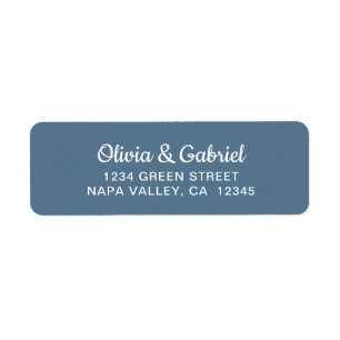 Script blanc moderne. Mariage bleu Adresse de reto
