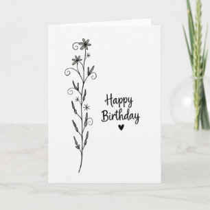 Script Bloom Birthday Card