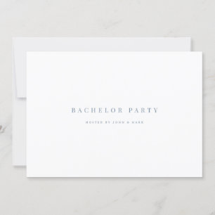 Script Blue & White Bachelor party Carte d'invitat