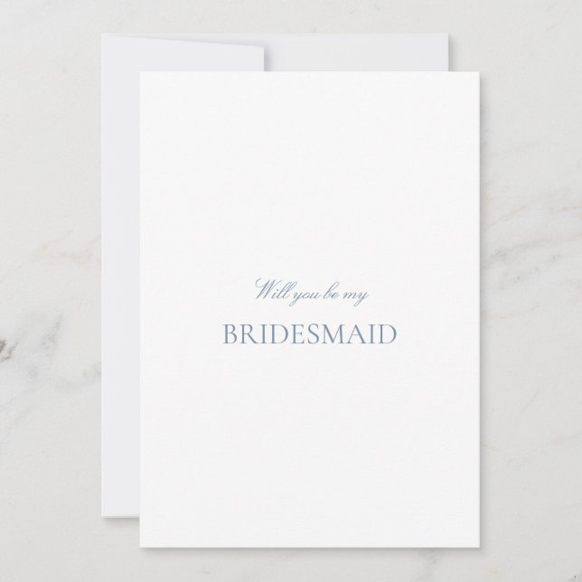 Script Blue & White Bridesmaid Proposal Card  (Front)