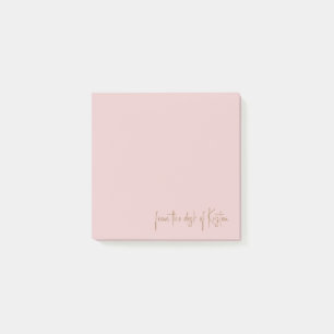 Script Blush From the Desk of Custom Name Post-it Notes