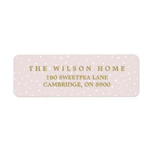 Script Blush & Gold Joy   Étiquette de adresse de 