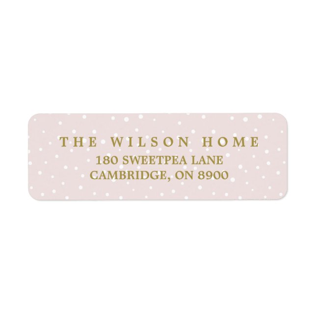 Script Blush & Gold Joy | Étiquette de adresse de  (Devant)