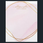 Script Blush Pink Watercolor Gold Circle Business Letterhead<br><div class="desc">Script Blush Pink Watercolor Gold Circle Business Letterhead</div>
