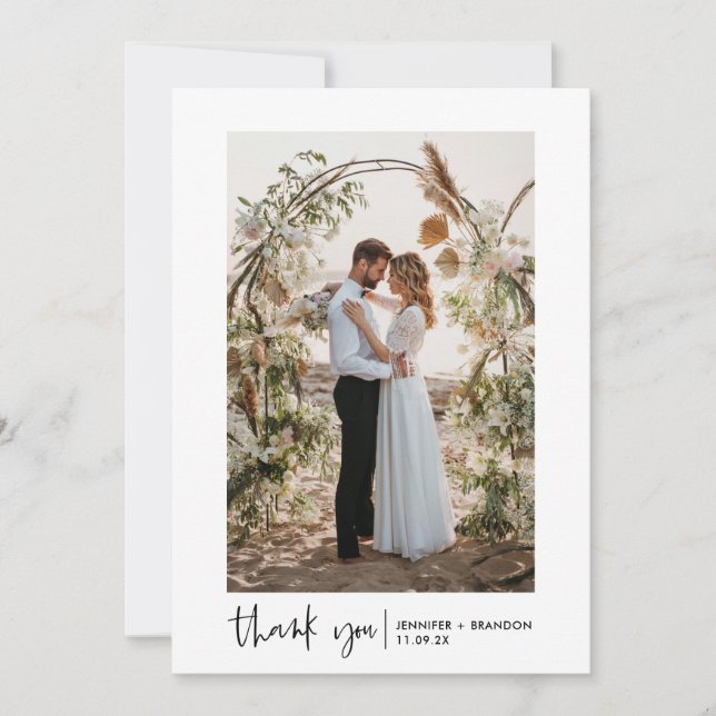 Script Boho Mariage Merci photo (Devant)