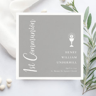 Script Boys 1st Communion Napkin