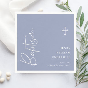 Script Boys Baptism  Napkin