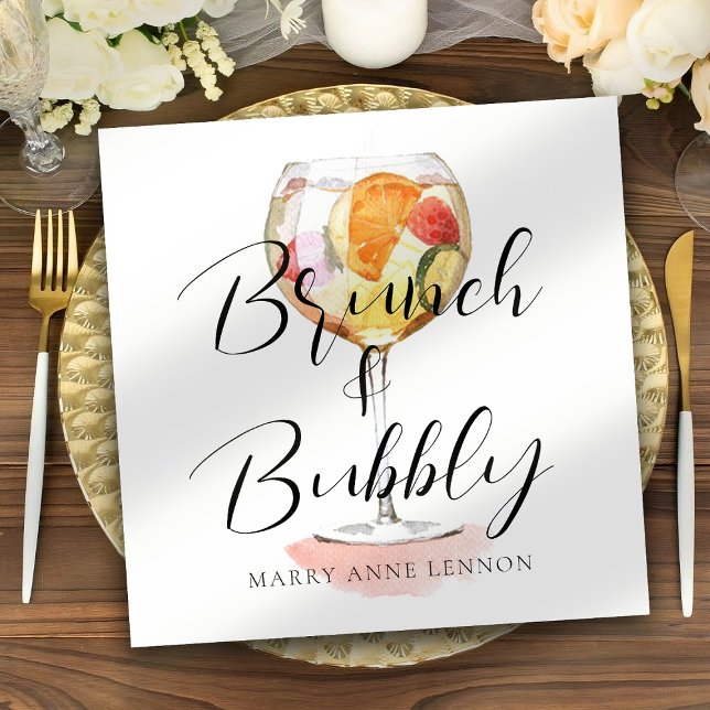 Script Bridal Brunch Cocktail Napkins (Creator Uploaded)