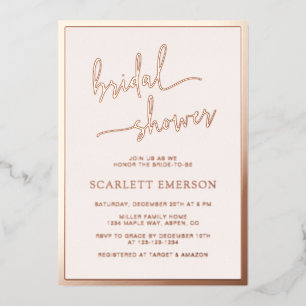 Script Bridal Shower Rose Gold
