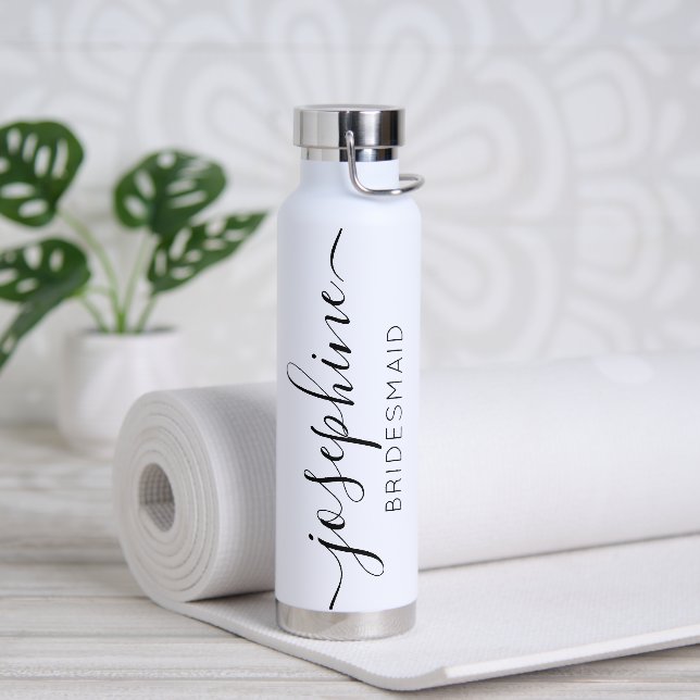Script Bridesmaid Name Personalized Water Bottle (Yoga)