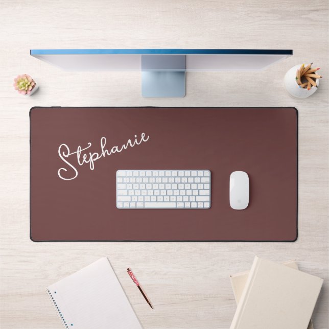 Script Brown minimaliste tendance Nom personnalisé (Bureau 1)